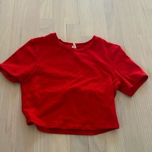 Red comfy crop top